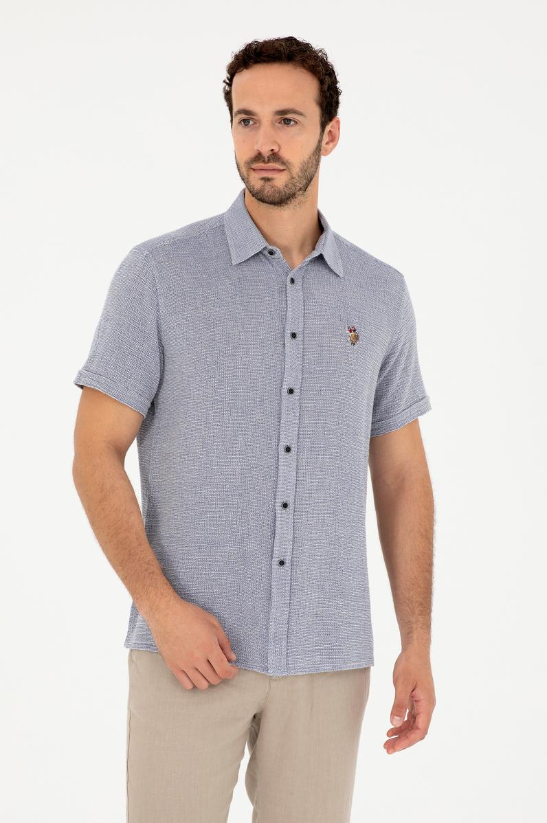 Erkek Lacivert Kısa Kollu Gömlek