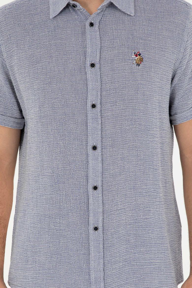 Erkek Lacivert Kısa Kollu Gömlek - 50283779007