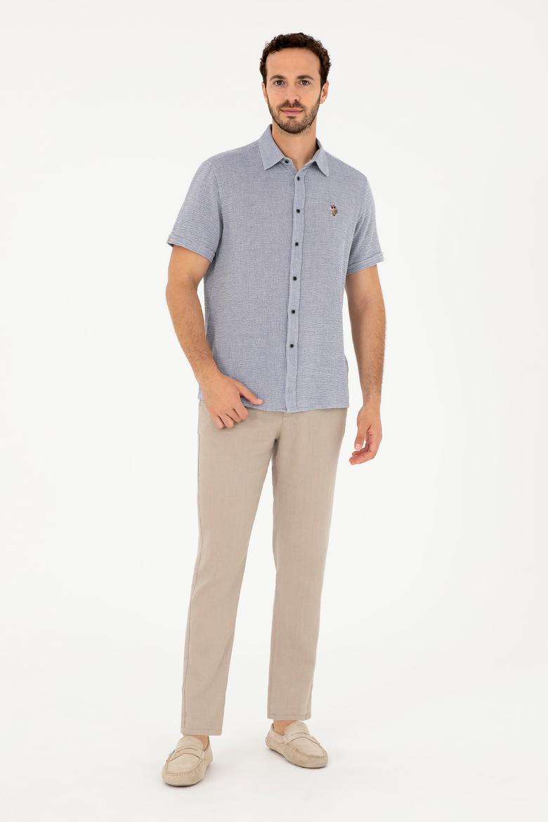 Erkek Lacivert Kısa Kollu Gömlek - 50283779007