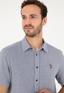 Erkek Lacivert Kısa Kollu Gömlek - 50283779007