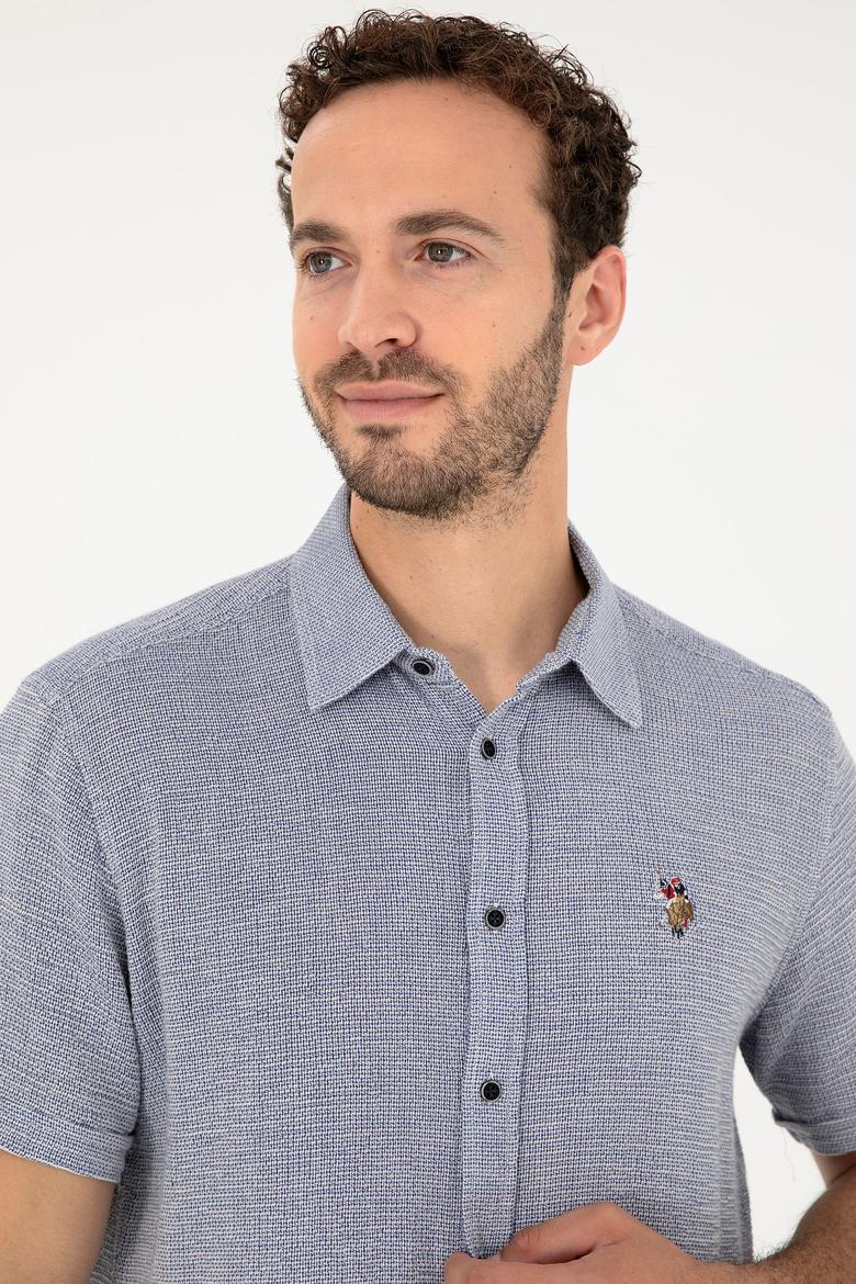 Erkek Lacivert Kısa Kollu Gömlek - 50283779007