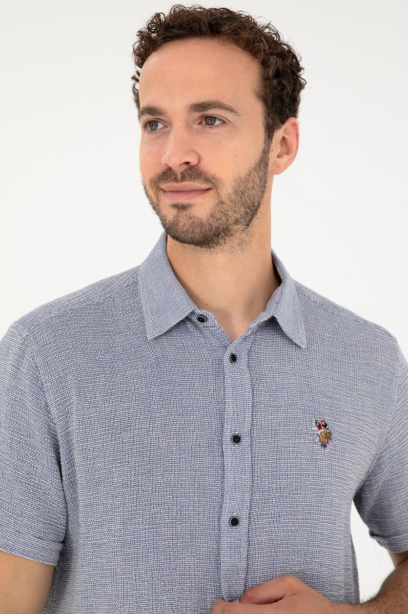 Erkek Lacivert Kısa Kollu Gömlek