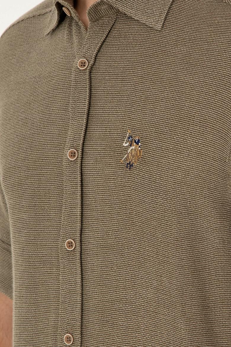 Erkek Haki Uzun Kollu Gömlek - 50283716006