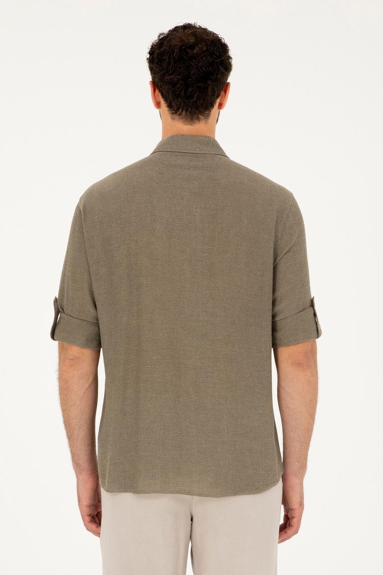 Erkek Haki Uzun Kollu Gömlek - 50283716006