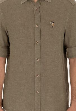 Erkek Haki Uzun Kollu Gömlek - 50283716006