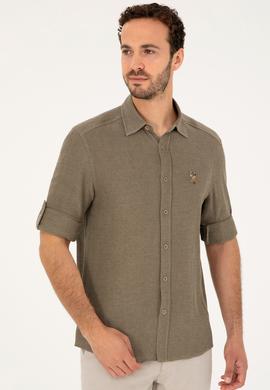 Erkek Haki Uzun Kollu Gömlek - 50283716006