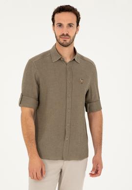 Erkek Haki Uzun Kollu Gömlek - 50283716006