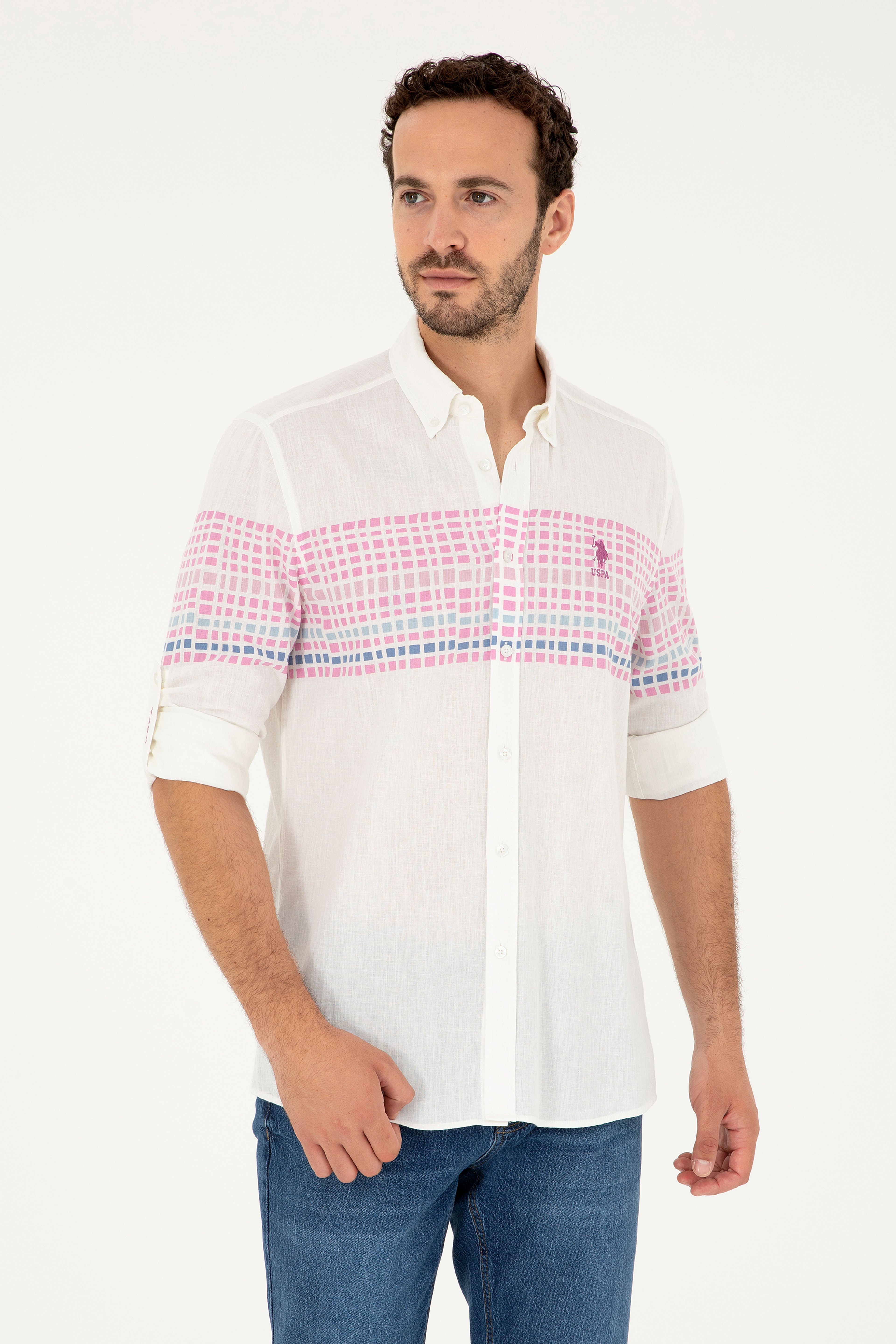 Erkek Menekşe Uzun Kollu Gömlek - Image 1