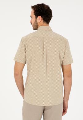 Erkek Açık Haki Kısa Kollu Gömlek - 50283801022
