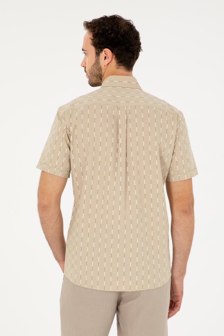 Erkek Açık Haki Kısa Kollu Gömlek - 50283801022
