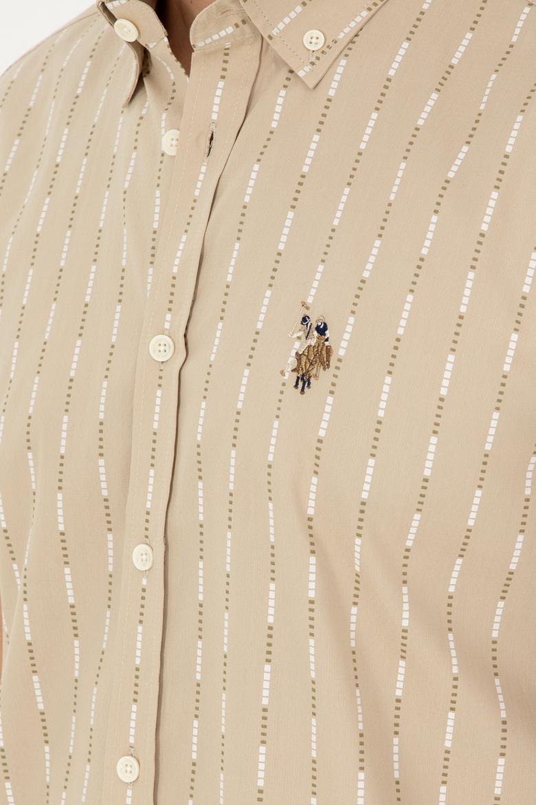 Erkek Açık Haki Kısa Kollu Gömlek - 50283801022