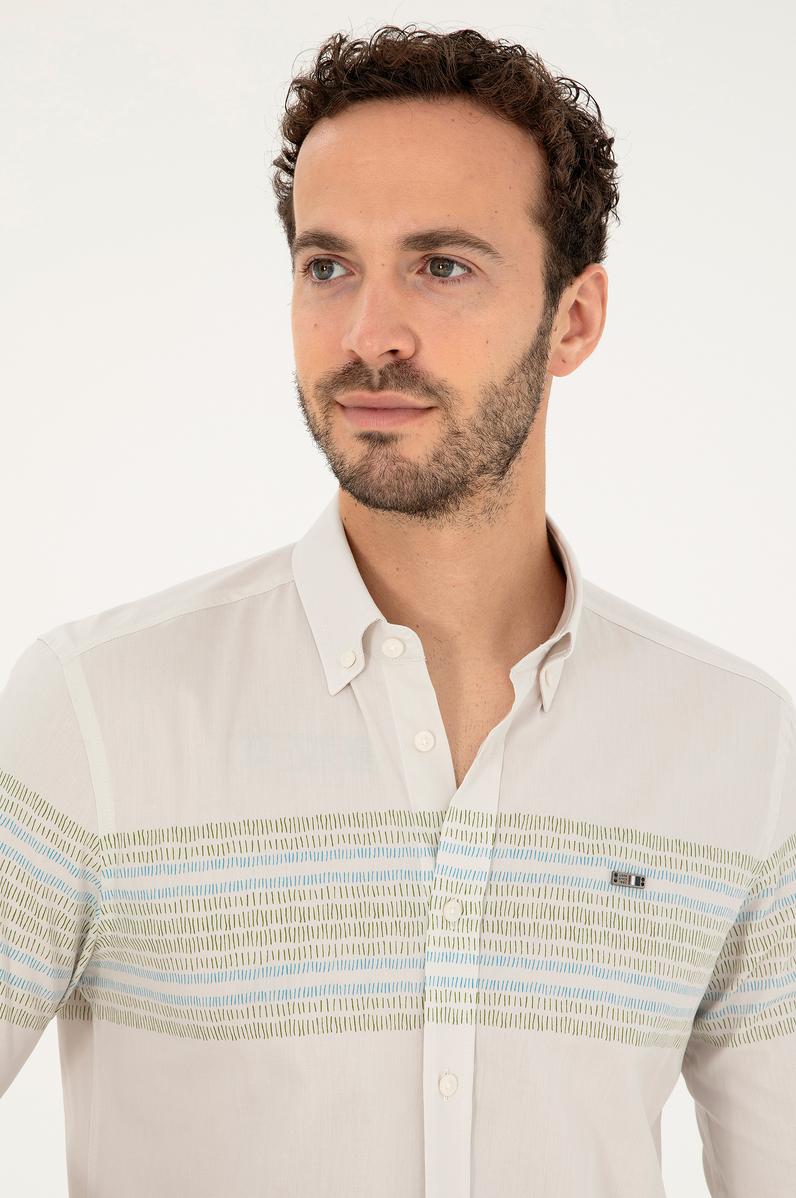 Erkek Taş Uzun Kollu Gömlek