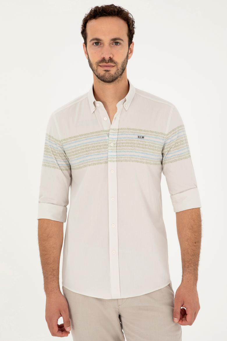 Erkek Taş Uzun Kollu Gömlek - 50272945011