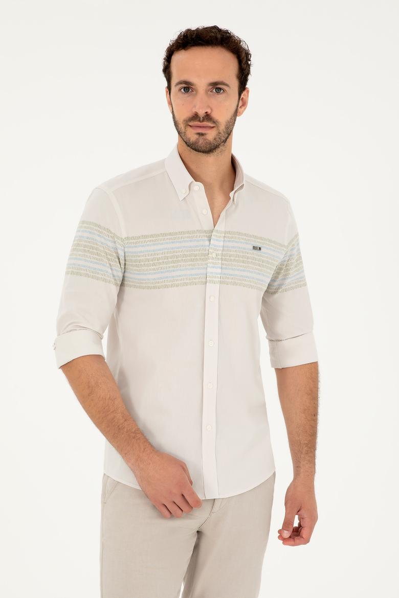 Erkek Taş Uzun Kollu Gömlek