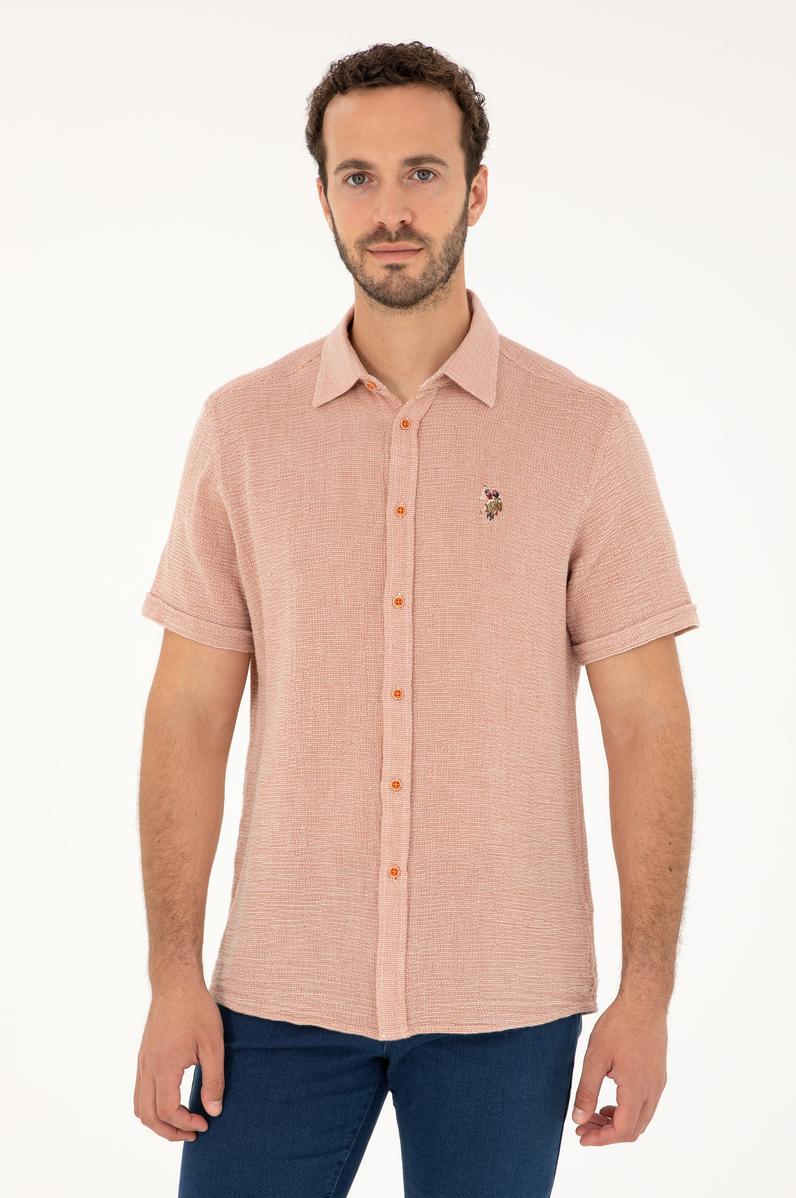 Erkek Kiremit Kısa Kollu Gömlek