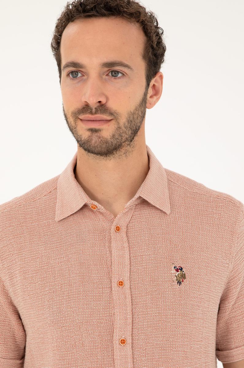 Erkek Kiremit Kısa Kollu Gömlek