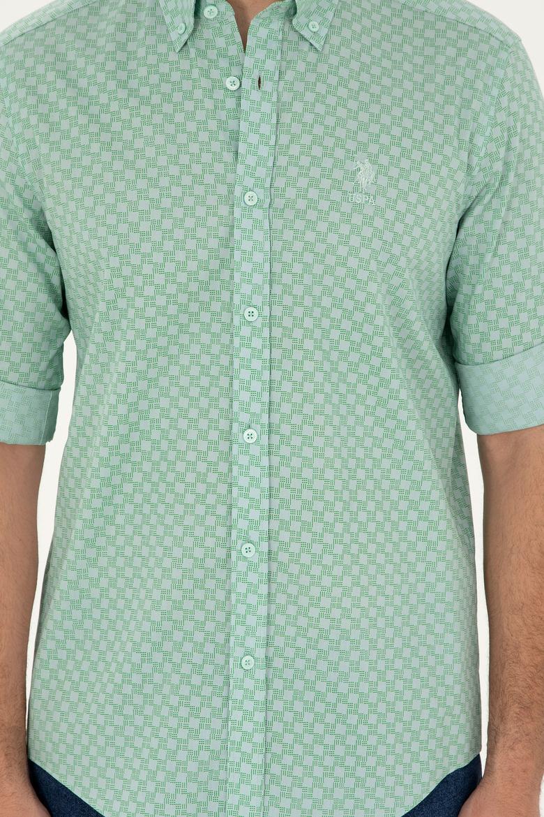 Erkek Su Yeşili Uzun Kollu Gömlek - 50282861011