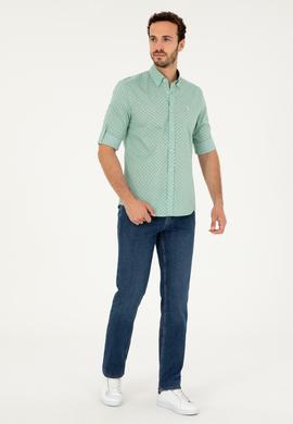 Erkek Su Yeşili Uzun Kollu Gömlek - 50282861011