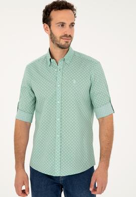 Erkek Su Yeşili Uzun Kollu Gömlek - 50282861011