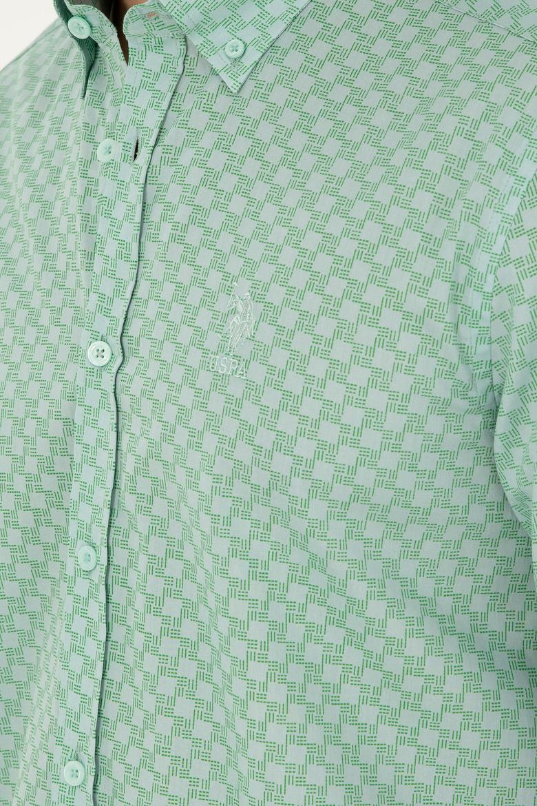 Erkek Su Yeşili Uzun Kollu Gömlek - 50282861011