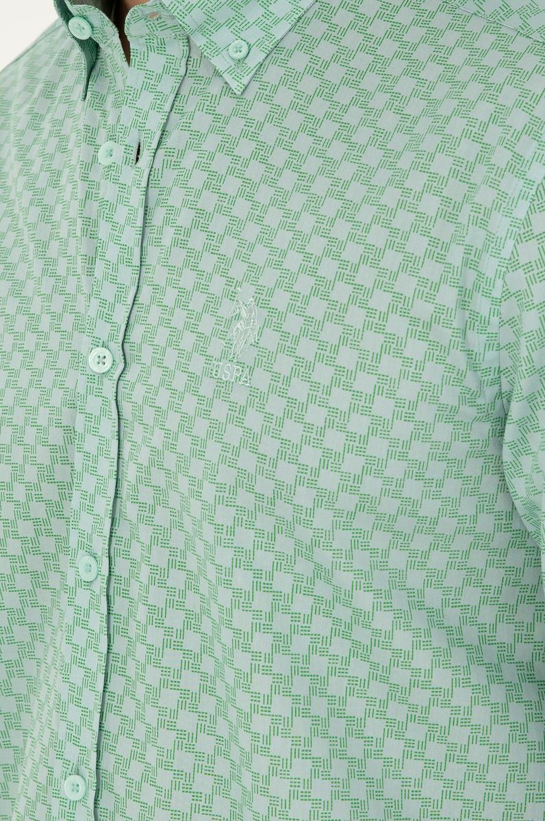 Erkek Su Yeşili Uzun Kollu Gömlek