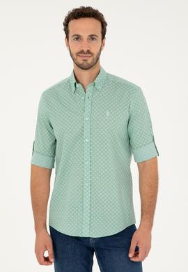 Erkek Su Yeşili Uzun Kollu Gömlek - 50282861011