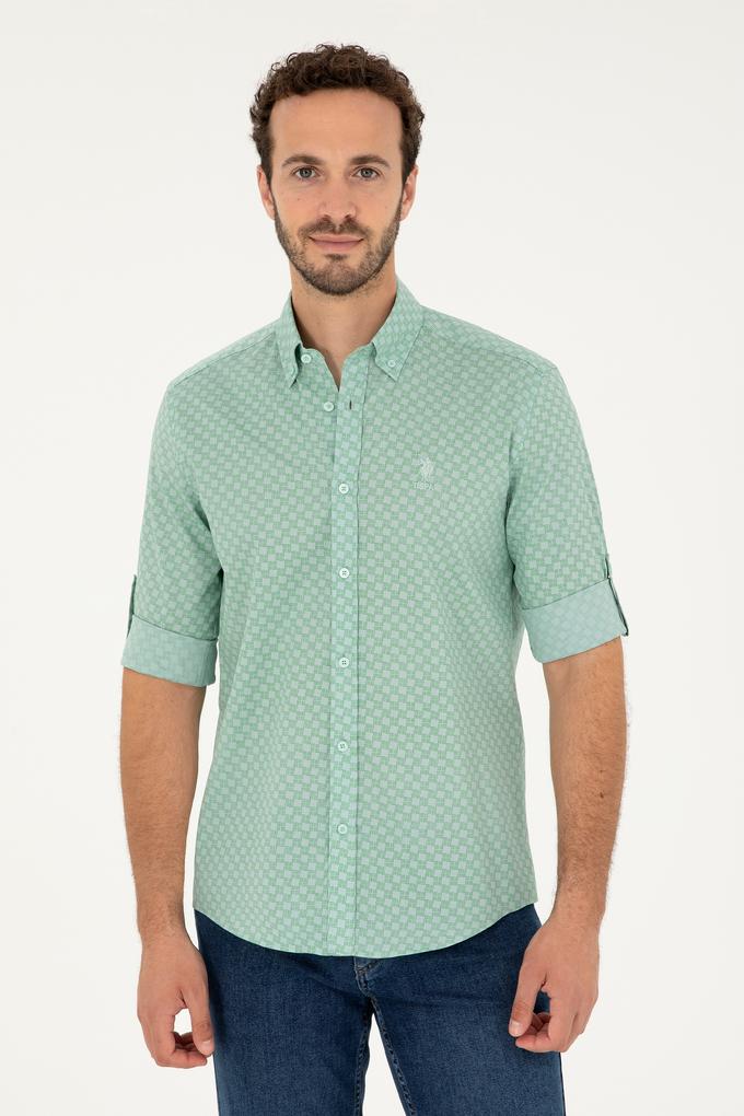 Erkek Su Yeşili Uzun Kollu Gömlek
