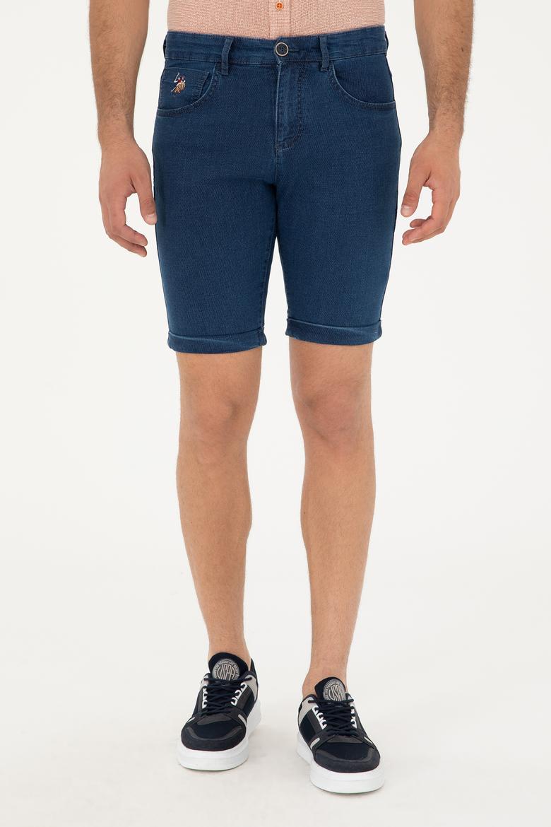 Erkek Koyu Mavi Jean Şort - 50288953005