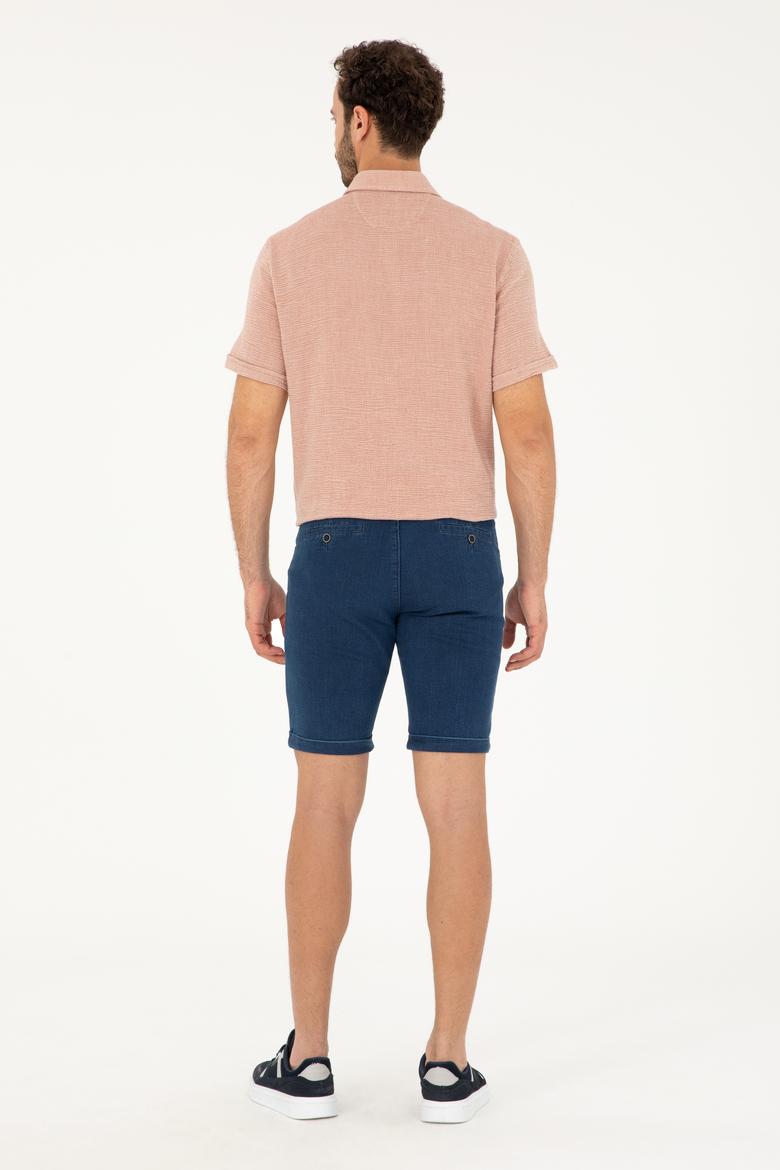 Erkek Koyu Mavi Jean Şort - 50288953005