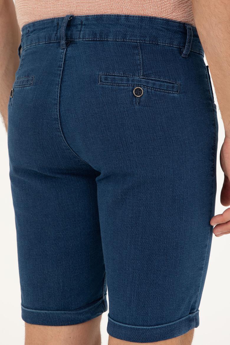 Erkek Koyu Mavi Jean Şort - 50288953005