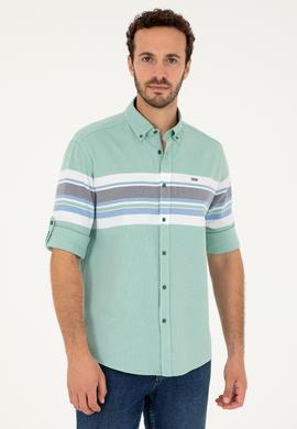 Erkek Yeşil Uzun Kollu Gömlek - 50288373007