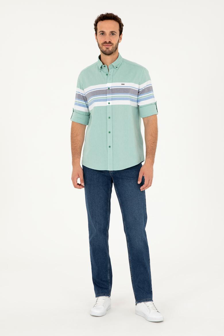 Erkek Yeşil Uzun Kollu Gömlek - 50288373007