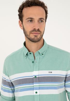 Erkek Yeşil Uzun Kollu Gömlek - 50288373007