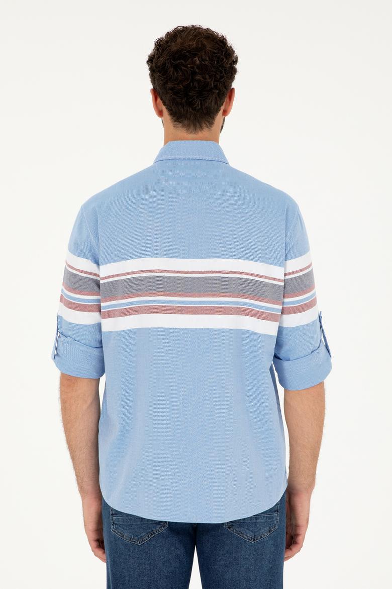 Erkek Saks Uzun Kollu Gömlek - 50288373016