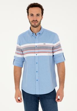 Erkek Saks Uzun Kollu Gömlek - 50288373016