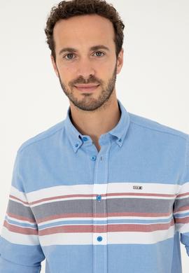 Erkek Saks Uzun Kollu Gömlek - 50288373016