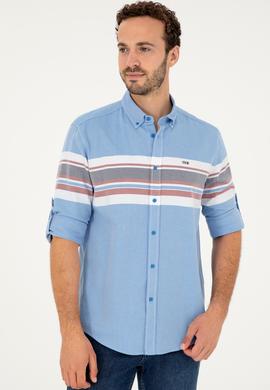 Erkek Saks Uzun Kollu Gömlek - 50288373016