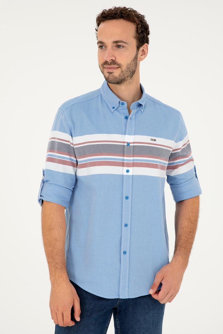 Erkek Saks Uzun Kollu Gömlek - 50288373016