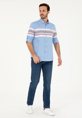 Erkek Saks Uzun Kollu Gömlek - 50288373016