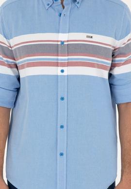 Erkek Saks Uzun Kollu Gömlek - 50288373016