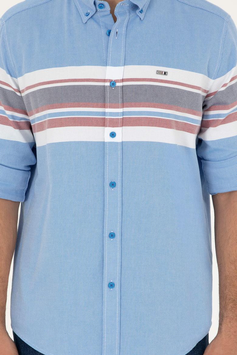 Erkek Saks Uzun Kollu Gömlek - 50288373016