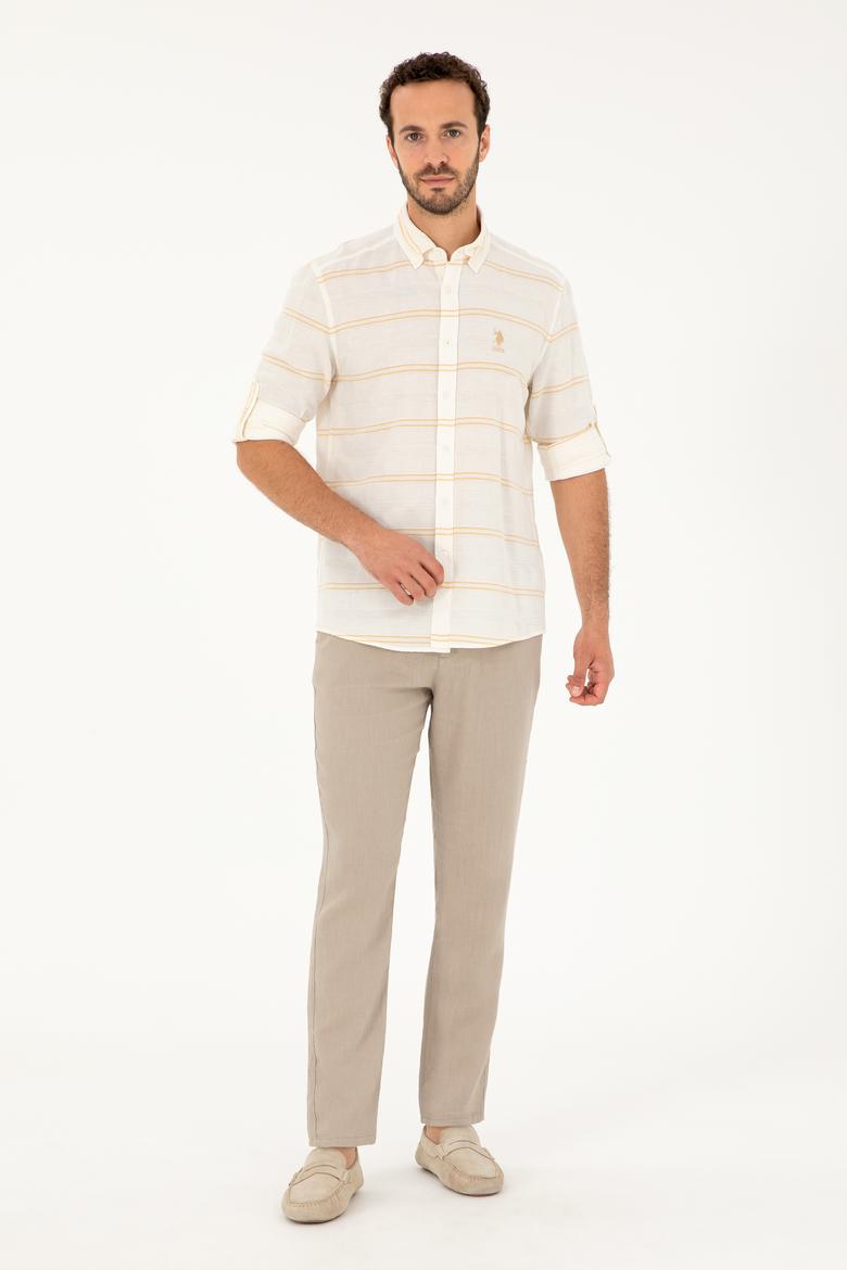 Erkek Sarı Uzun Kollu Gömlek - 50282822017