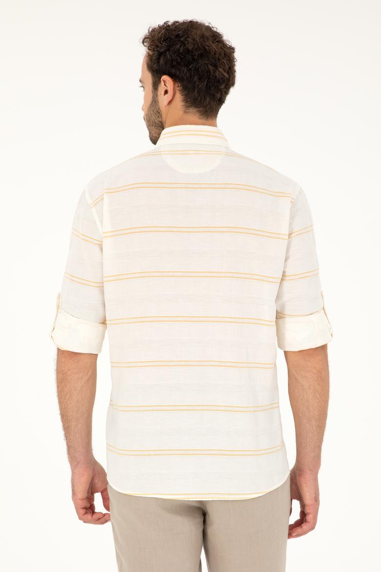 Erkek Sarı Uzun Kollu Gömlek - 50282822017