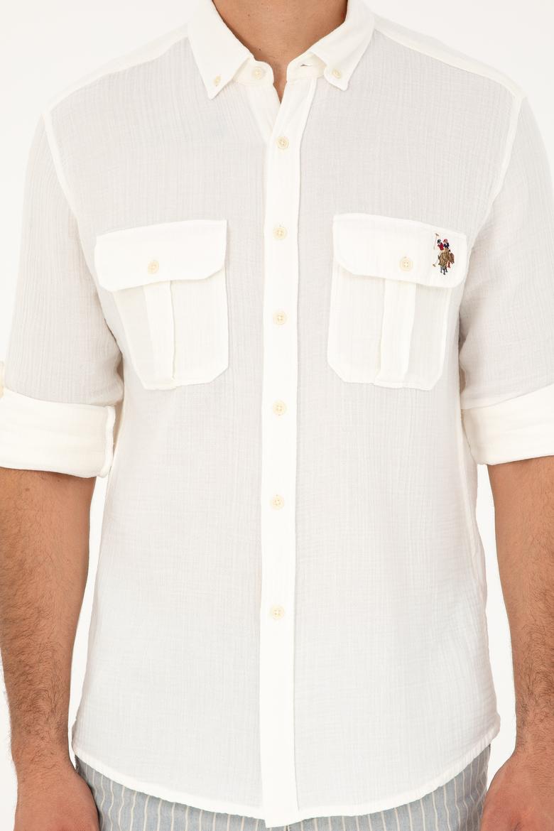 Erkek Ekru Uzun Kollu Gömlek - 50283690005