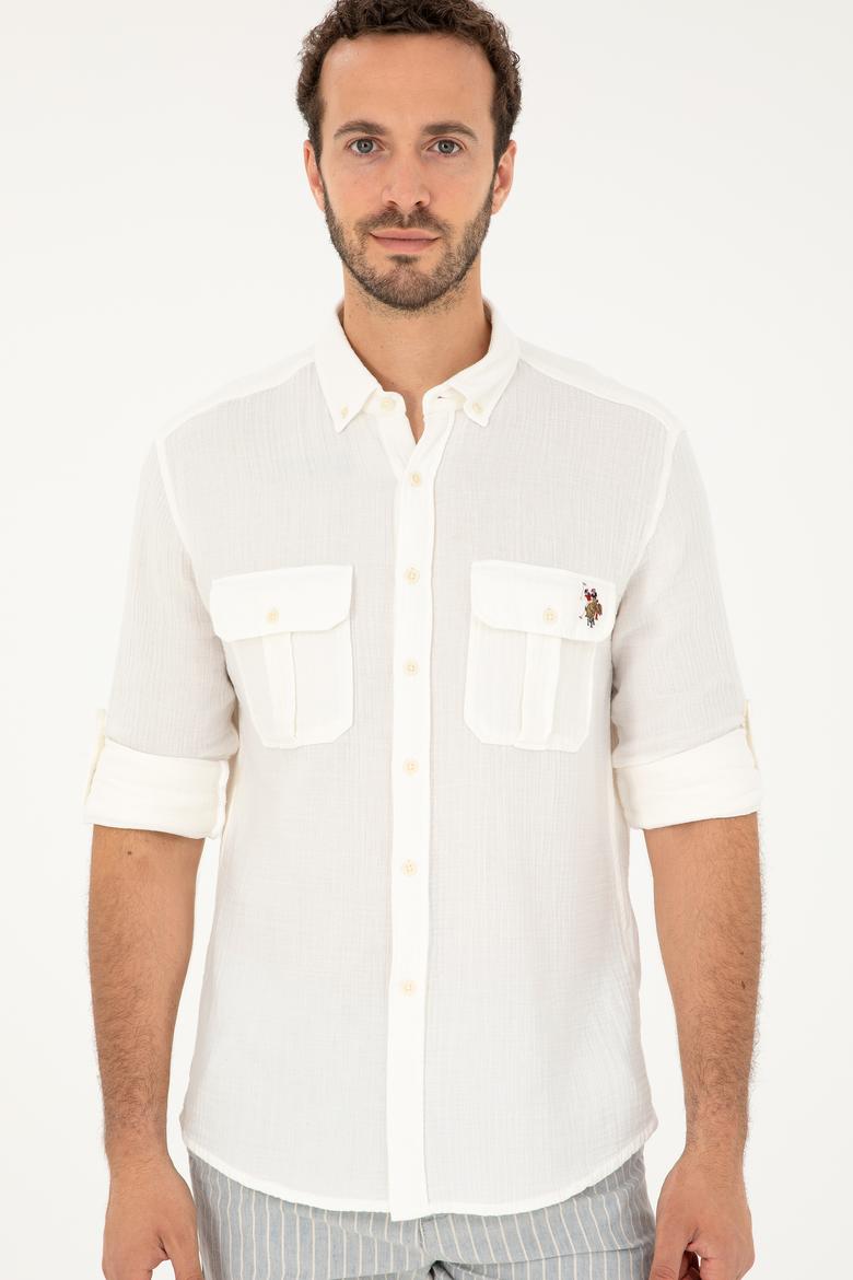 Erkek Ekru Uzun Kollu Gömlek - 50283690005