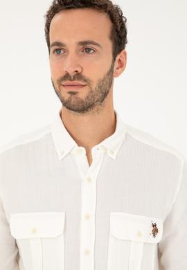 Erkek Ekru Uzun Kollu Gömlek - 50283690005