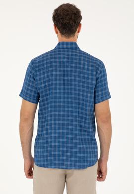 Erkek Lacivert Kısa Kollu Gömlek - 50283724015