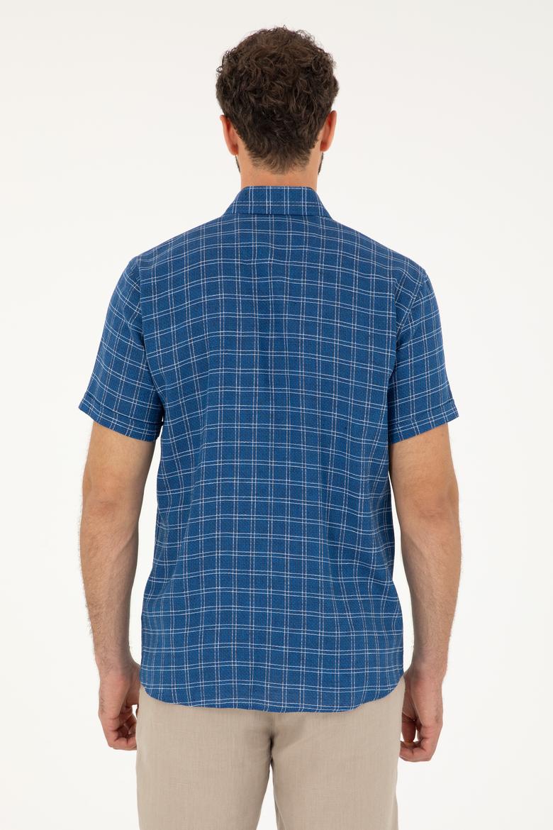 Erkek Lacivert Kısa Kollu Gömlek - 50283724015
