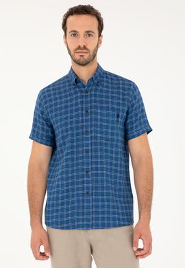 Erkek Lacivert Kısa Kollu Gömlek - 50283724015