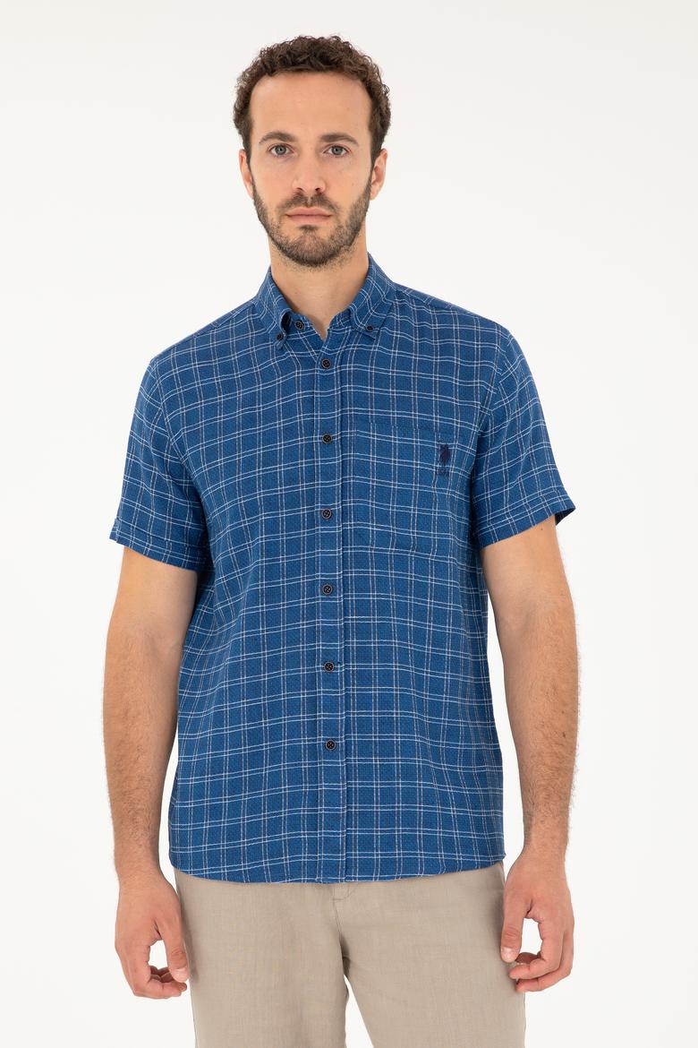 Erkek Lacivert Kısa Kollu Gömlek
